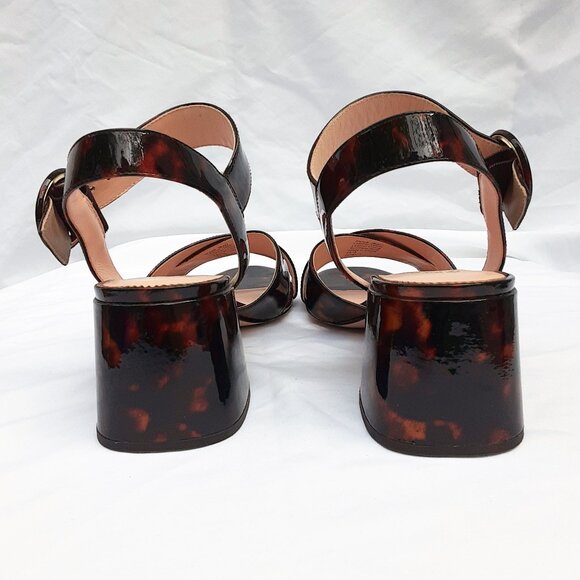 J. CREW Penny Tortoise Patent Leather Ankle Strap Buckle Sandal | Size 10.5 - Picture 10 of 13